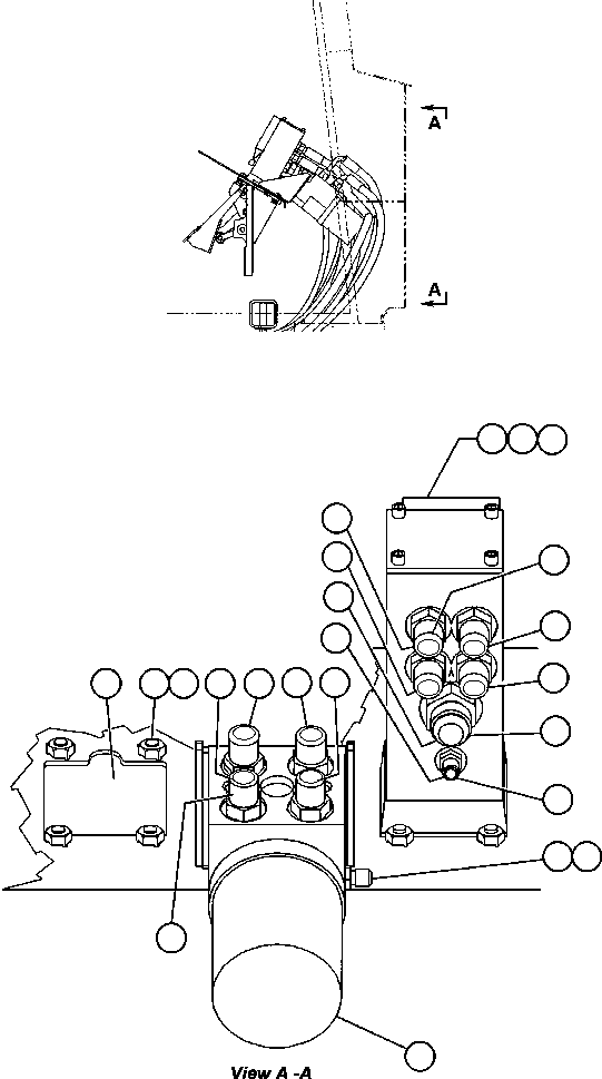 Komatsu parts book diagram for AFE48-AR  930E S/N A30115 SUNCOR: BRAKE/STEERING VALVE PIPING