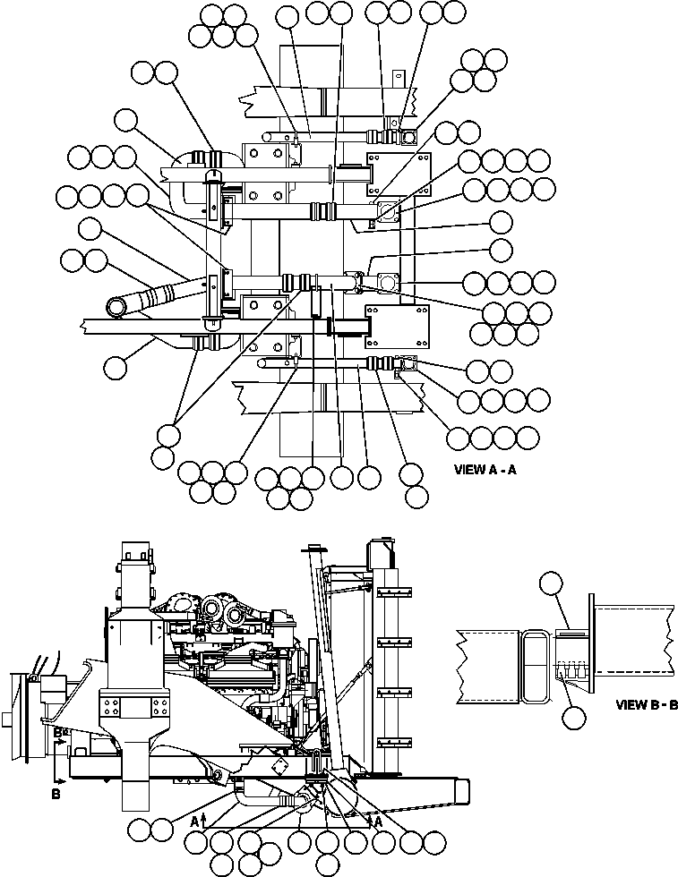 Komatsu parts book diagram for AFE48-AT  930E-2 S/N A30122-A30127 & A30130 BARRICK GOLDSTRIKE: RADIATOR PIPING & ENGINE MOUNTING