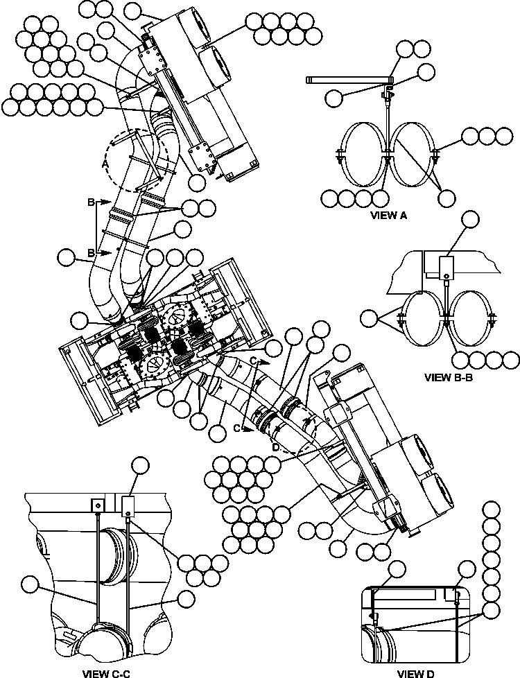 Komatsu parts book diagram for AFE48-AT  930E-2 S/N A30122-A30127 & A30130 BARRICK GOLDSTRIKE: AIR CLEANER PIPING