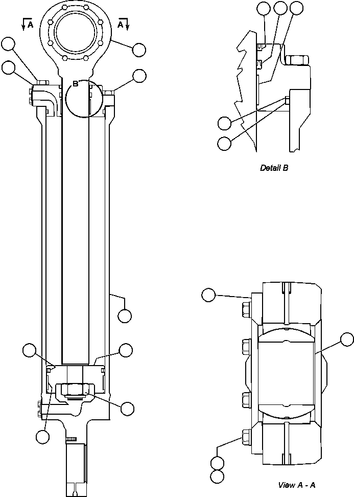 Komatsu parts book diagram for AFE48-AT  930E-2 S/N A30122-A30127 & A30130 BARRICK GOLDSTRIKE: STEERING CYLINDER ASSEMBLY (EH4426)