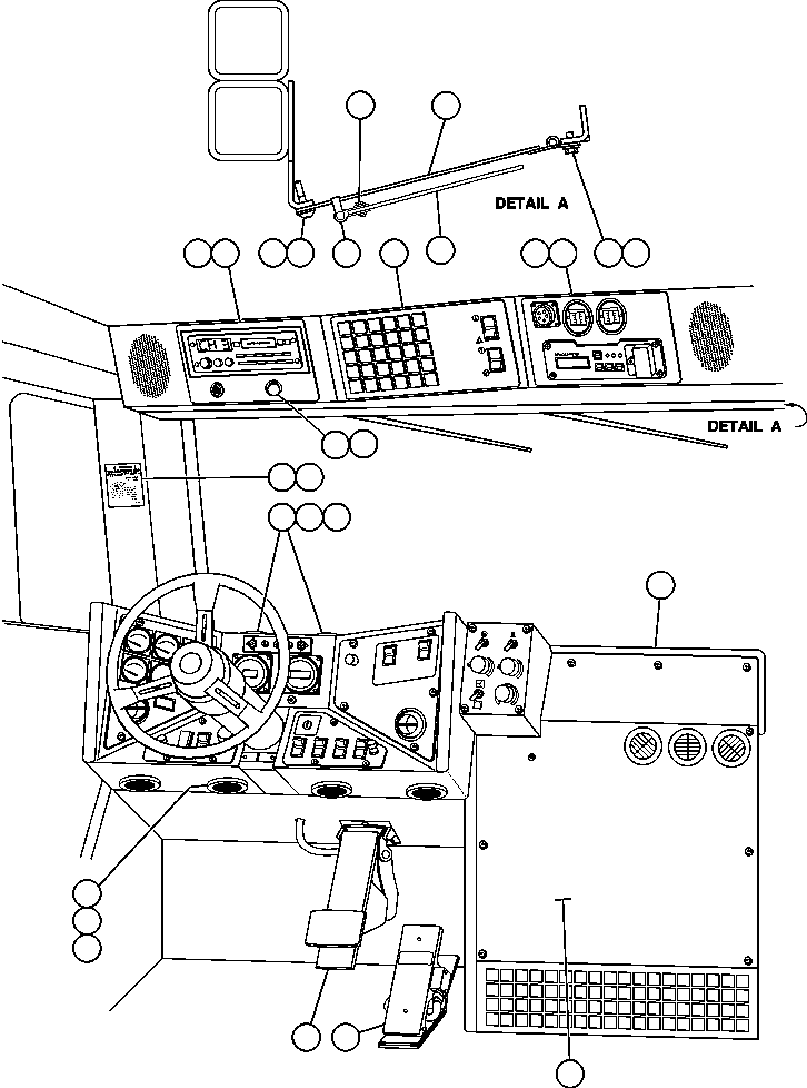 Komatsu parts book diagram for AFE48-AT  930E-2 S/N A30122-A30127 & A30130 BARRICK GOLDSTRIKE: OPERATOR CONTROLS & OVERHEAD PANEL