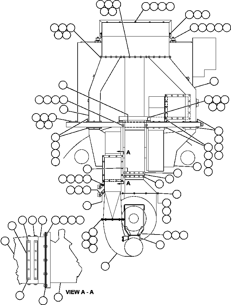 Komatsu parts book diagram for AFE48-AT  930E-2 S/N A30122-A30127 & A30130 BARRICK GOLDSTRIKE: AUXILIARY BLOWER DUCTING