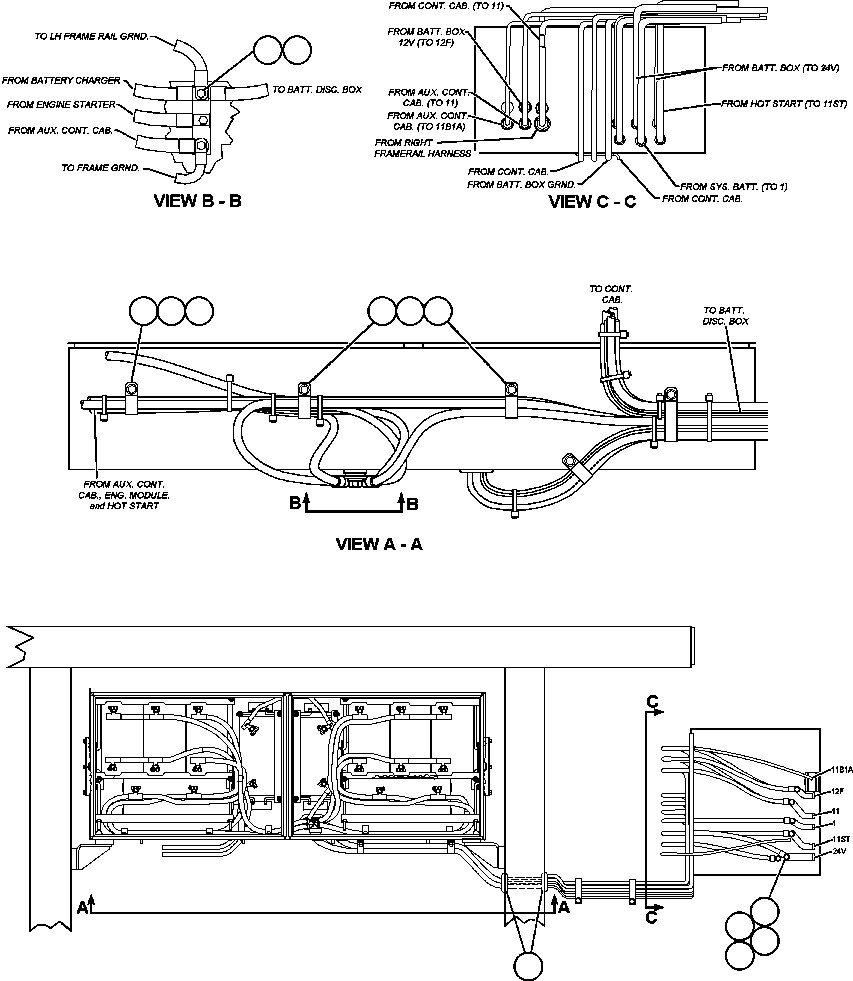Komatsu parts book diagram for AFE48-AT  930E-2 S/N A30122-A30127 & A30130 BARRICK GOLDSTRIKE: BATTERY BOX WIRING ROUTING