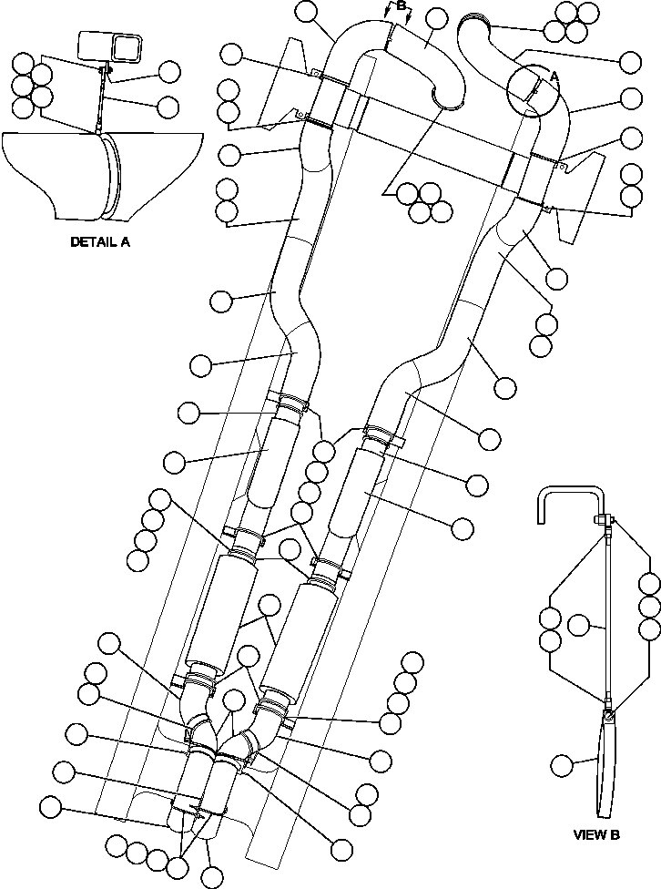 Komatsu parts book diagram for AFE48-AU  930E-2 S/N A30098 & A30100 BARRICK: EXHAUST PIPING