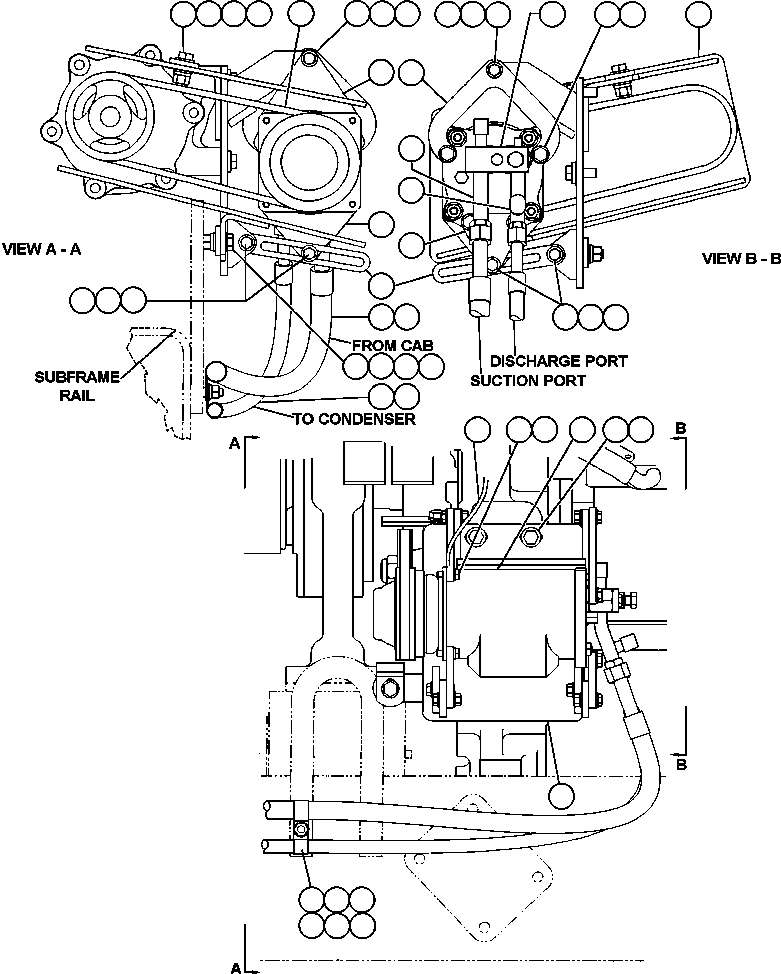 Komatsu parts book diagram for AFE48-AU  930E-2 S/N A30098 & A30100 BARRICK: AIR CONDITIONER COMPRESSOR INSTL