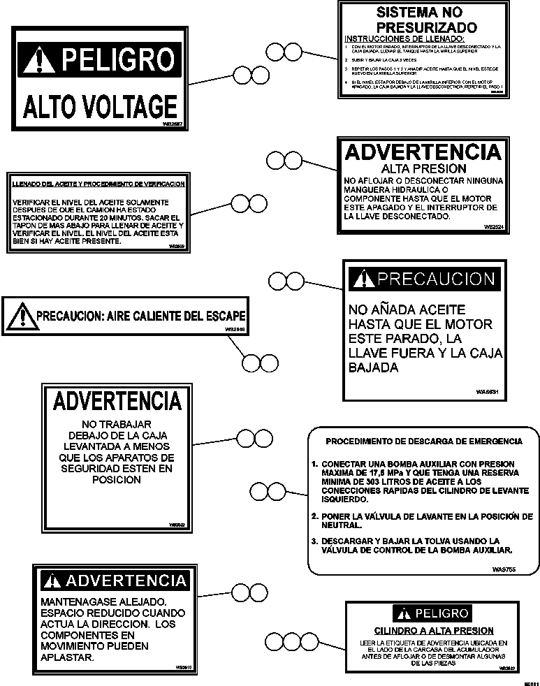 Dump Trucks Komatsu / AFE48-BF 930E-2 S/N A30012  CODELCO(AFE48-BF) / DECAL & WARNINGS (SPANISH)    1/2(002 : 60331)