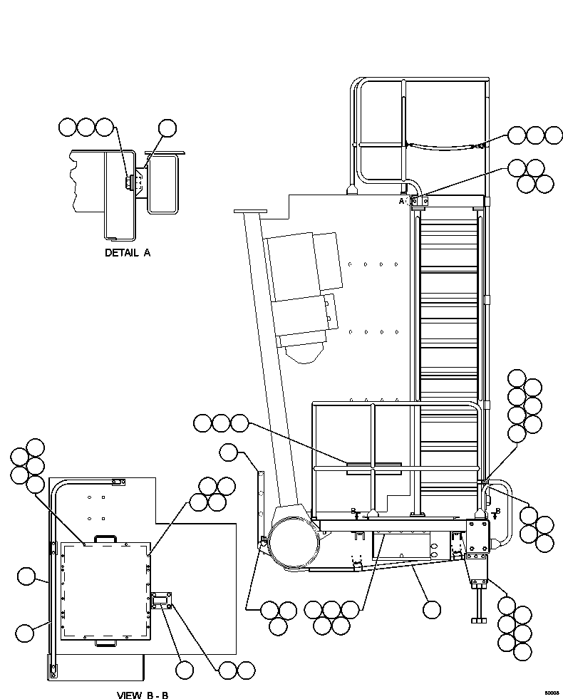 Dump Trucks Komatsu / AFE48-BF 930E-2 S/N A30012  CODELCO(AFE48-BF) / RIGHT SIDE LADDER & HANDRAIL(016 : 60036)