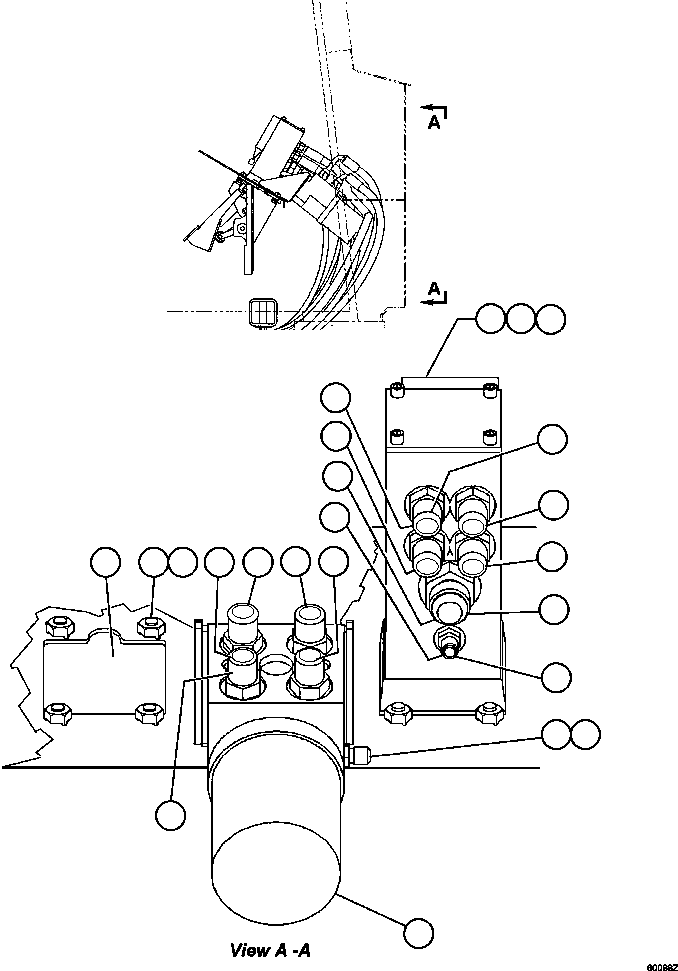 Dump Trucks Komatsu / AFE48-BF 930E-2 S/N A30012  CODELCO(AFE48-BF) / BRAKE/STEERING VALVE PIPING(202 : 60088)