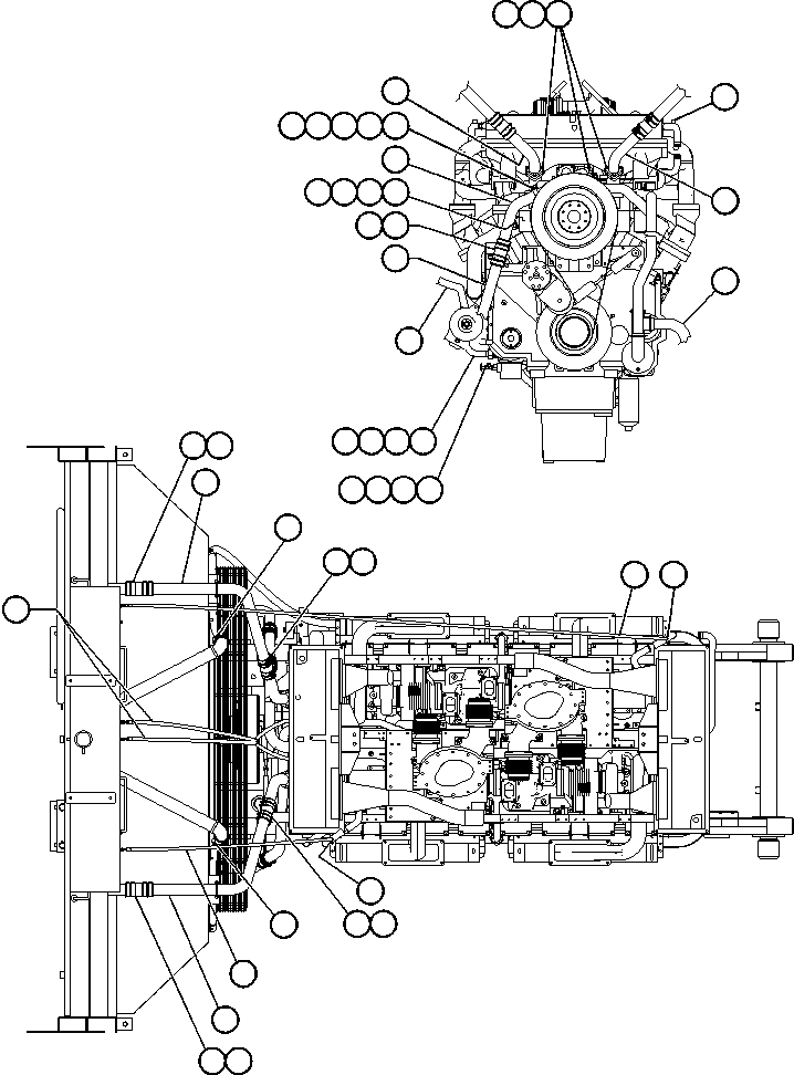 Komatsu parts book diagram for AFE48-BM  930E-2 S/N A30161 THRU A30163 CODELCO: RADIATOR PIPING - 1