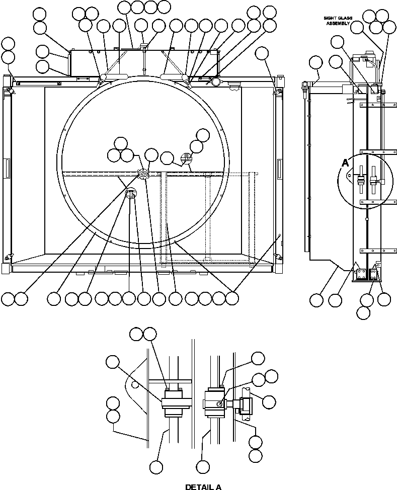Komatsu parts book diagram for AFE48-BM  930E-2 S/N A30161 THRU A30163 CODELCO: RADIATOR & SHROUD ASSEMBLY (PC0701)