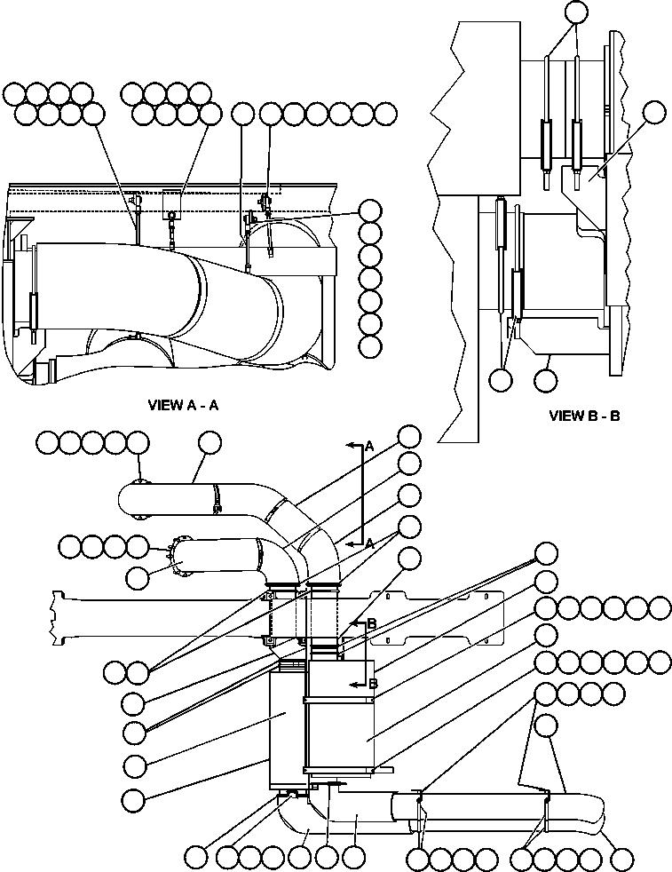 Komatsu parts book diagram for AFE48-BM  930E-2 S/N A30161 THRU A30163 CODELCO: EXHAUST PIPING