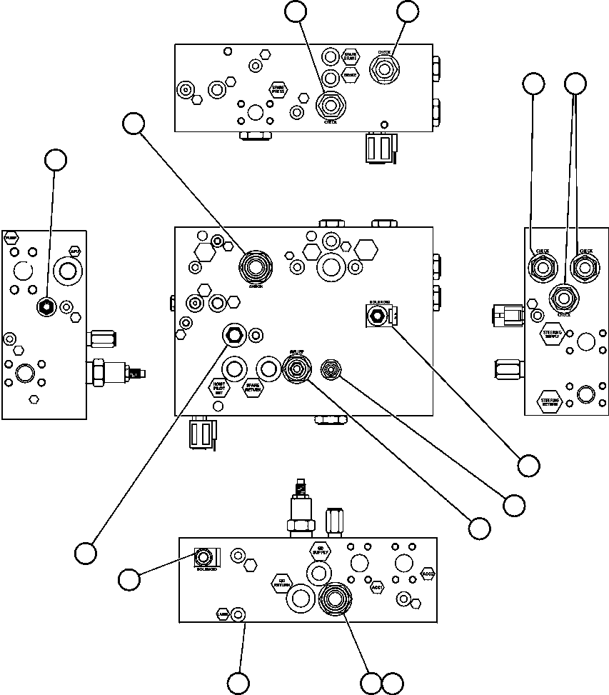 Komatsu parts book diagram for AFE48-BM  930E-2 S/N A30161 THRU A30163 CODELCO: BLEEDDOWN MANIFOLD VALVE ASSM (PC0700)