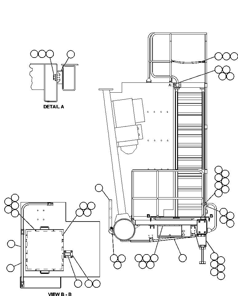 Komatsu parts book diagram for AFE48-CE 930E-2  S/N A30207-A30208 SUNCOR: RIGHT SIDE LADDER & HANDRAIL