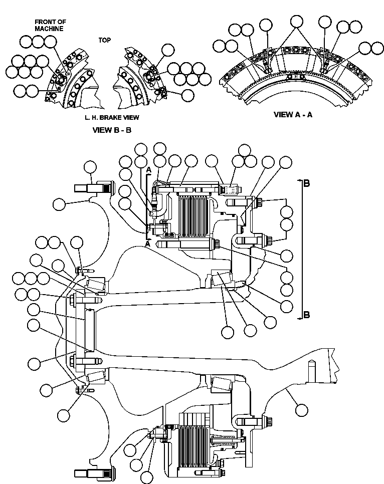 Komatsu parts book diagram for AFE48-CE 930E-2  S/N A30207-A30208 SUNCOR: SPINDLE, HUB AND BRAKE INSTL