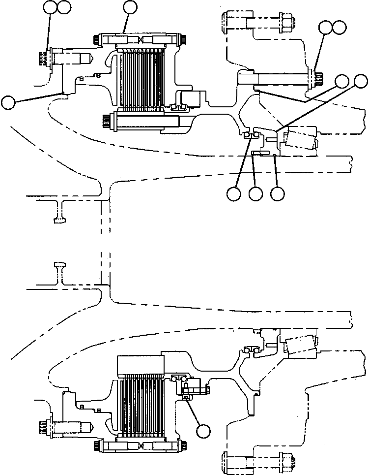 Komatsu parts book diagram for AFE48-CE 930E-2  S/N A30207-A30208 SUNCOR: REAR BRAKE MOUNTING