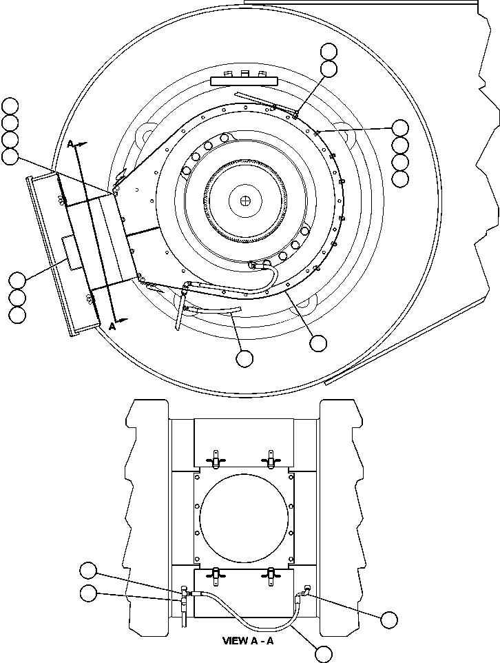 Komatsu parts book diagram for AFE48-CE 930E-2  S/N A30207-A30208 SUNCOR: REAR WHEEL COOLING (EXHAUST)