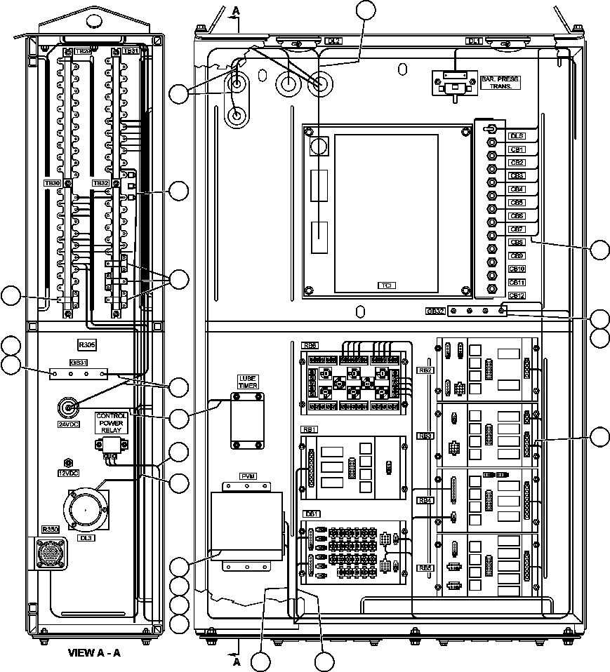 Komatsu parts book diagram for AFE48-CE 930E-2  S/N A30207-A30208 SUNCOR: INTERFACE CABINET INTERNAL WIRING (4000 ENG)