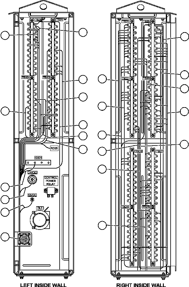 Komatsu parts book diagram for AFE48-CE 930E-2  S/N A30207-A30208 SUNCOR: INTERFACE CABINET - SIDE WALLS WIRING