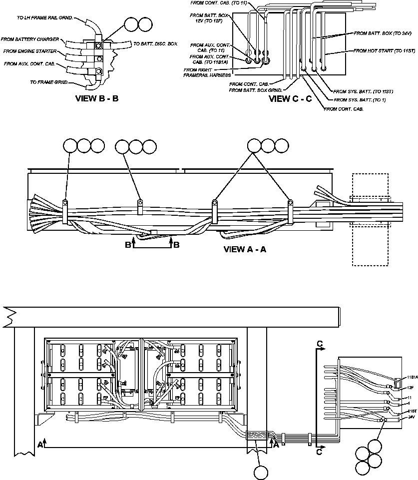 Komatsu parts book diagram for AFE48-CE 930E-2  S/N A30207-A30208 SUNCOR: BATTERY BOX WIRING ROUTING