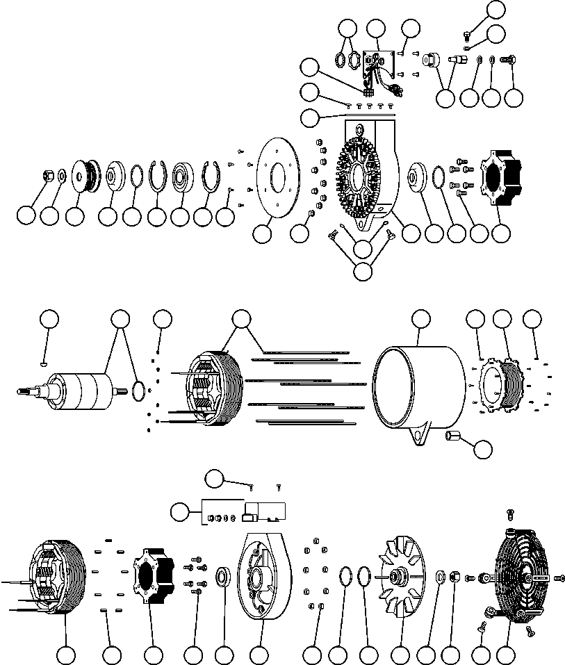 Komatsu parts book diagram for AFE48-CE 930E-2  S/N A30207-A30208 SUNCOR: BATTERY CHARGING ALTERNATOR (PC0644)