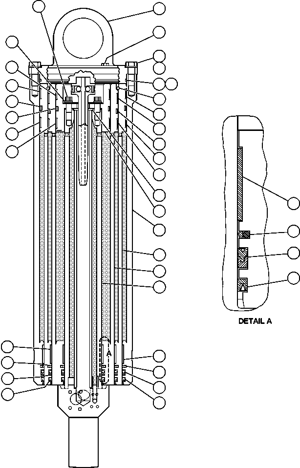 Komatsu parts book diagram for AFE48-CE 930E-2  S/N A30207-A30208 SUNCOR: HOIST CYLINDER ASSEMBLY (EH7926)