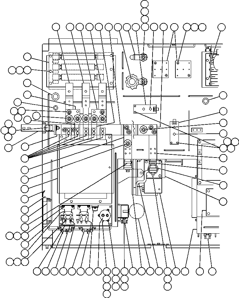 Komatsu parts book diagram for AFE48-CE 930E-2  S/N A30207-A30208 SUNCOR: CONTROL CABINET (TOP LEFT VIEW)