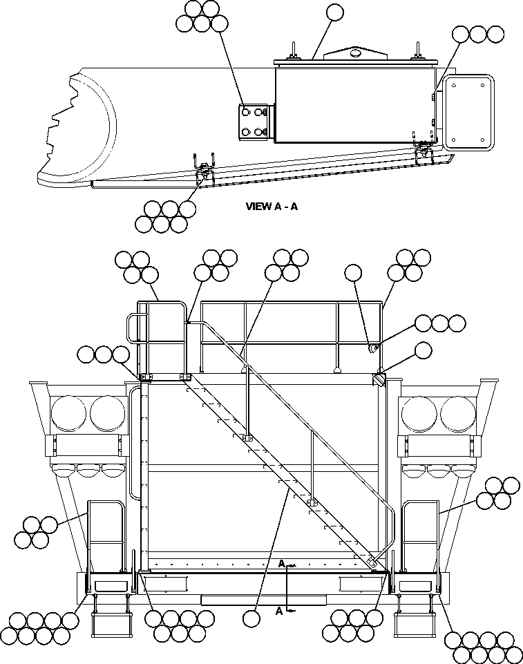 Komatsu parts book diagram for AFE48-CK 930E-2 S/N A30225 JACOB'S RANCH: STAIR AND HANDRAIL INSTALLATION