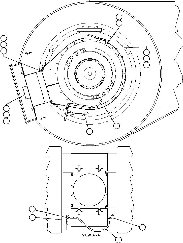 Komatsu parts book diagram for AFE48-CK 930E-2 S/N A30225 JACOB'S RANCH: REAR WHEEL COOLING (EXHAUST)