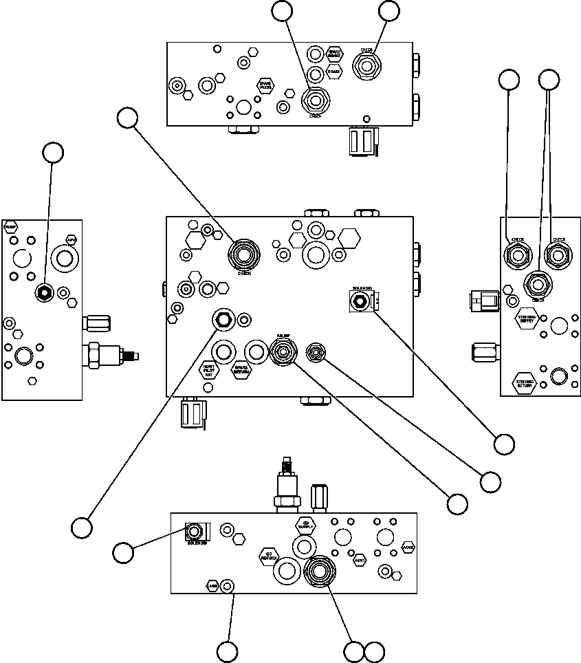 Komatsu parts book diagram for AFE48-CK 930E-2 S/N A30225 JACOB'S RANCH: BLEEDDOWN MANIFOLD VALVE ASSM (PC0700)