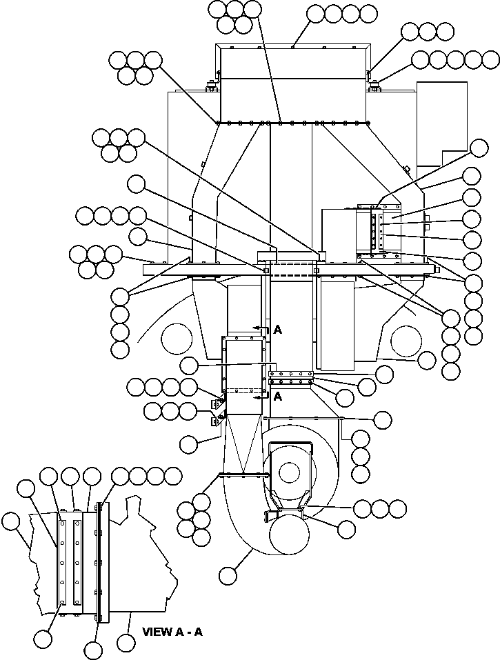 Komatsu parts book diagram for AFE48-CK 930E-2 S/N A30225 JACOB'S RANCH: AUXILIARY BLOWER DUCTING