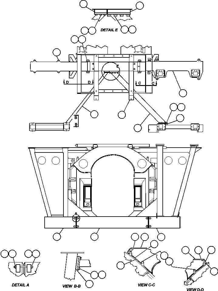 Komatsu parts book diagram for AFE48-DP 930E-2 S/N A30298 & A30299    TRANSALTA: FRAME & UPRIGHTS