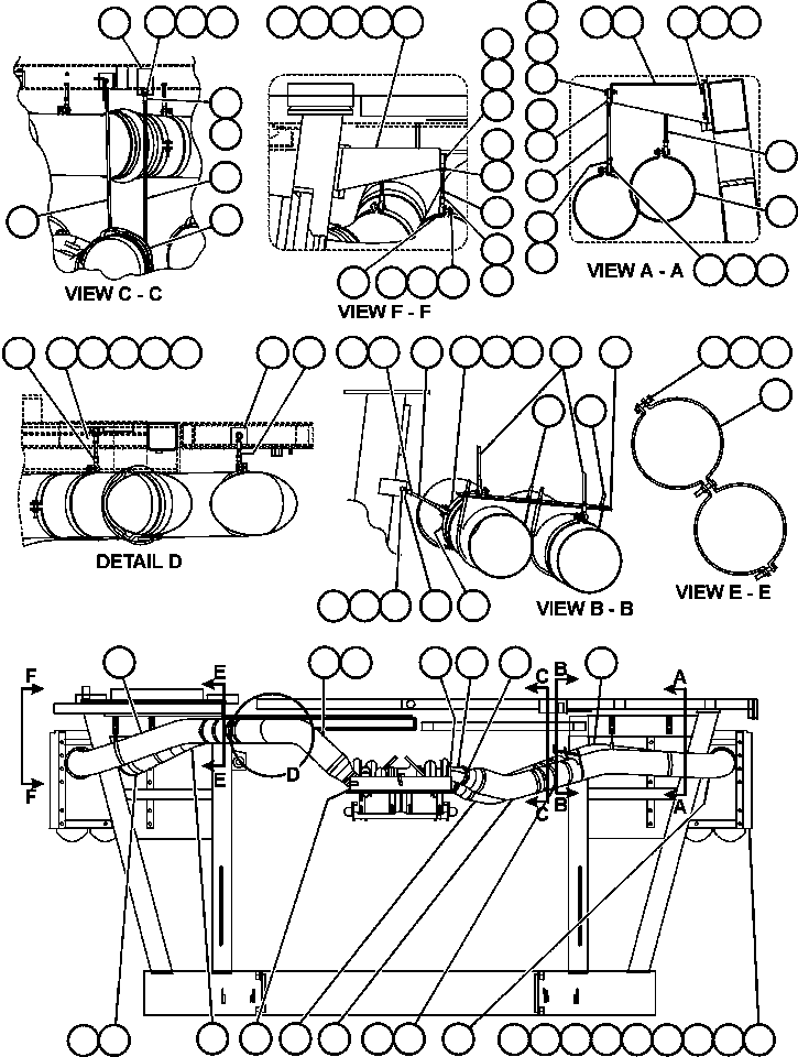 Komatsu parts book diagram for AFE48-DP 930E-2 S/N A30298 & A30299    TRANSALTA: AIR CLEANER PIPING & INSTALLATION