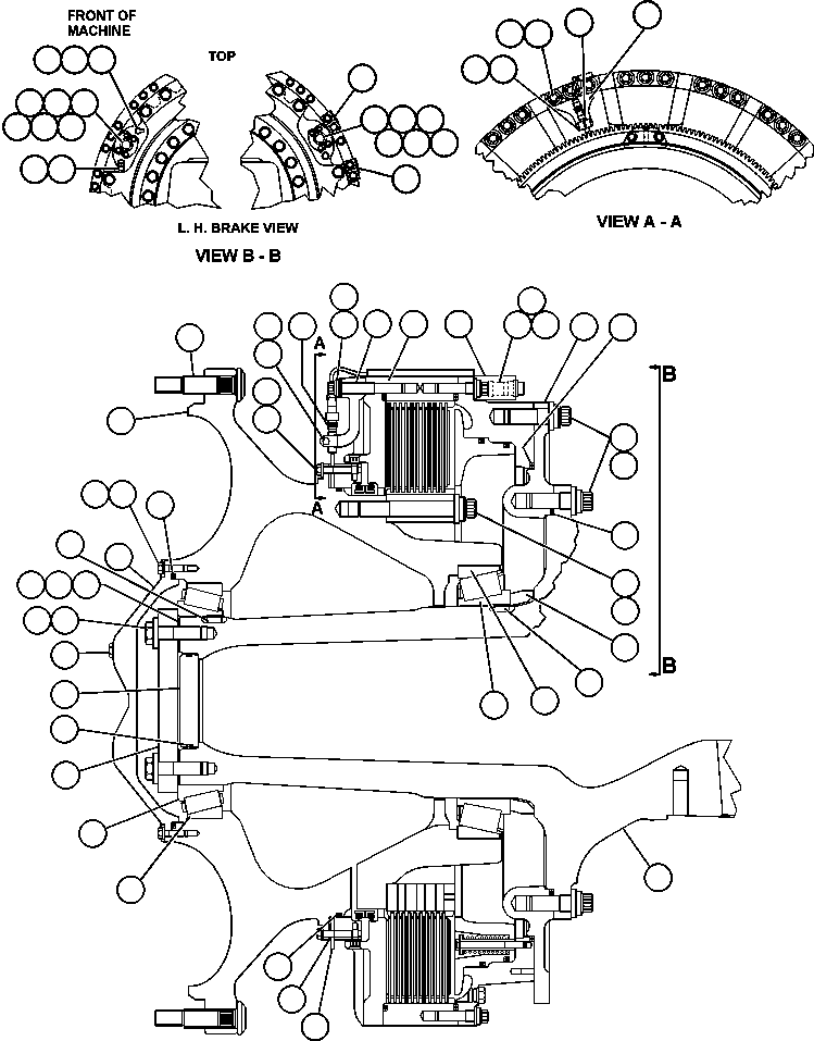 Komatsu parts book diagram for AFE48-DP 930E-2 S/N A30298 & A30299    TRANSALTA: SPINDLE, HUB AND BRAKE INSTALLATION