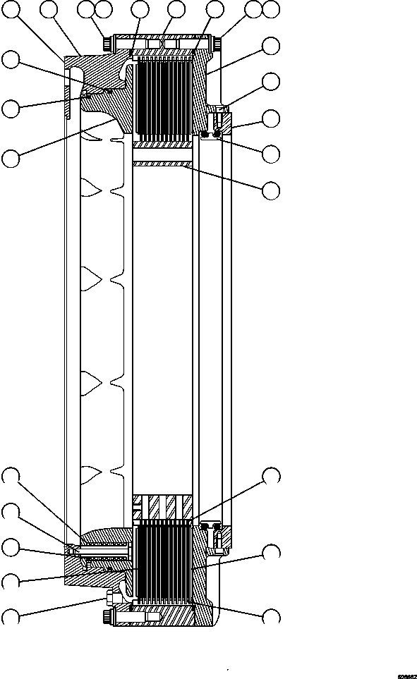 Komatsu parts book diagram for AFE48-DP 930E-2 S/N A30298 & A30299    TRANSALTA: FRONT BRAKE ASSEMBLY (WET DISC) (EJ8852)