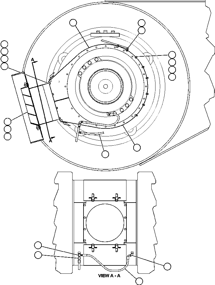 Komatsu parts book diagram for AFE48-DP 930E-2 S/N A30298 & A30299    TRANSALTA: REAR WHEEL COOLING (EXHAUST)