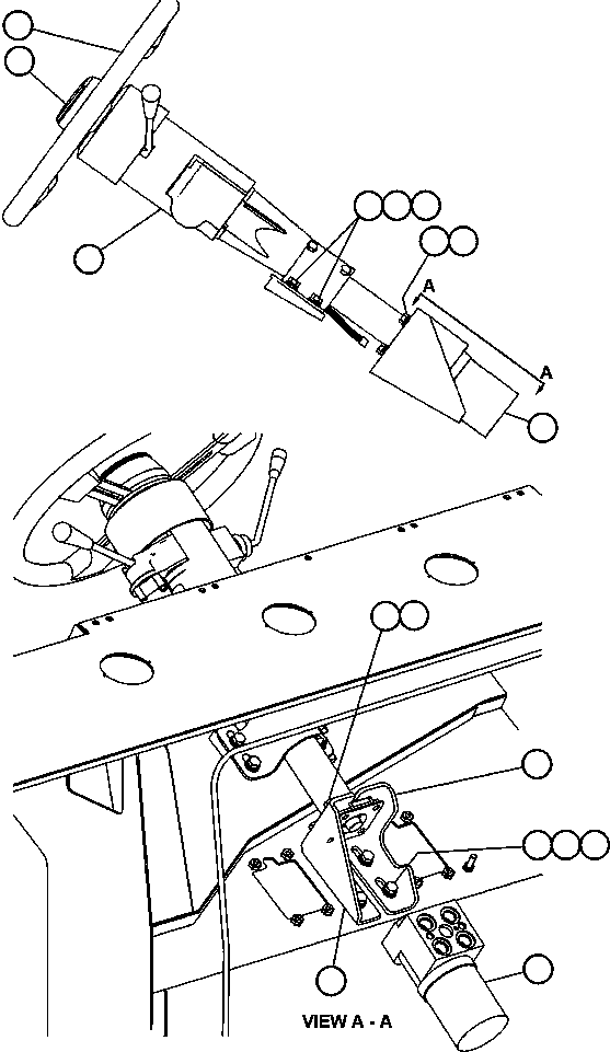 Komatsu parts book diagram for AFE48-DP 930E-2 S/N A30298 & A30299    TRANSALTA: STEERING COLUMN & CONTROL VALVE INSTL