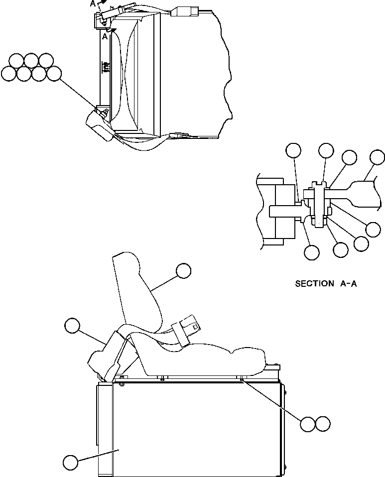 Komatsu parts book diagram for AFE48-DP 930E-2 S/N A30298 & A30299    TRANSALTA: PASSENGER SEAT INSTALLATION