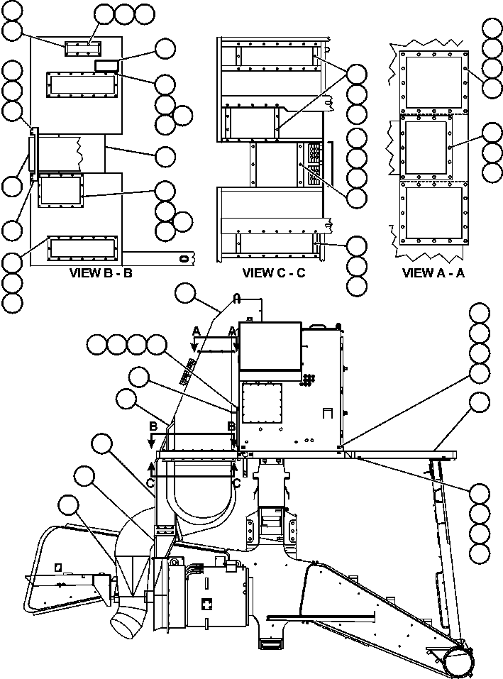 Komatsu parts book diagram for AFE48-DP 930E-2 S/N A30298 & A30299    TRANSALTA: AUX BLOWER & BLOWER INLET DUCTING