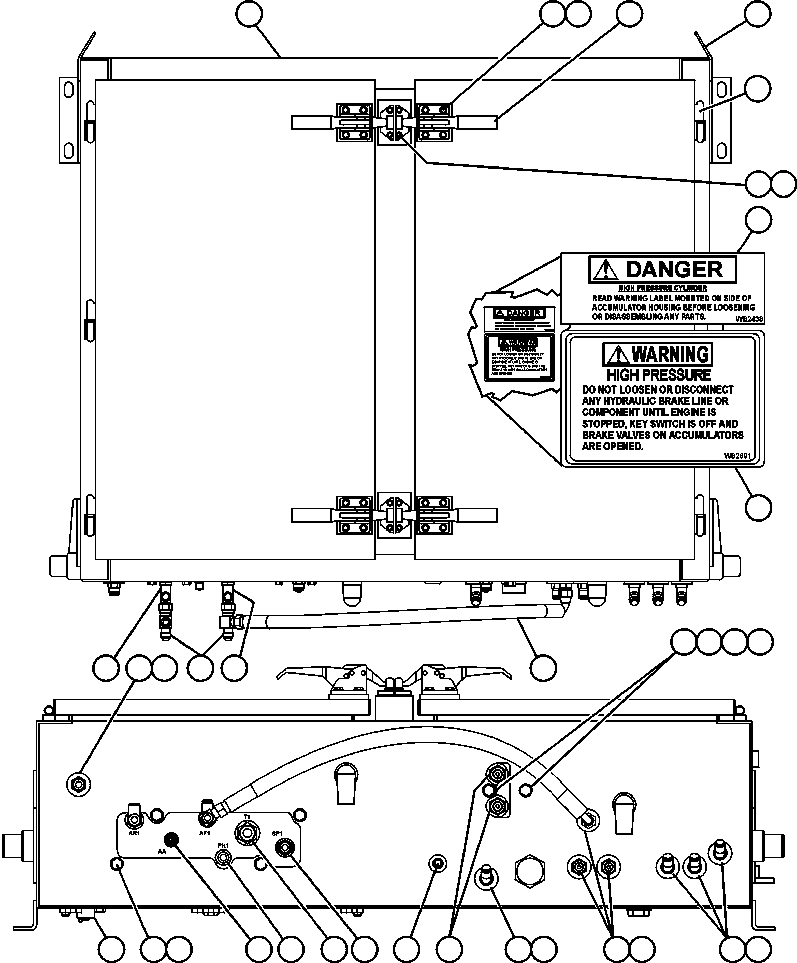 Komatsu parts book diagram for AFE48-DP 930E-2 S/N A30298 & A30299    TRANSALTA: HYDRAULIC BRAKE CABINET ASSEMBLY (EJ4202)