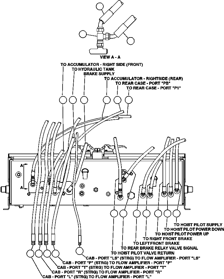 Komatsu parts book diagram for AFE48-DP 930E-2 S/N A30298 & A30299    TRANSALTA: HYDRAULIC CABINET PIPING - BOTTOM