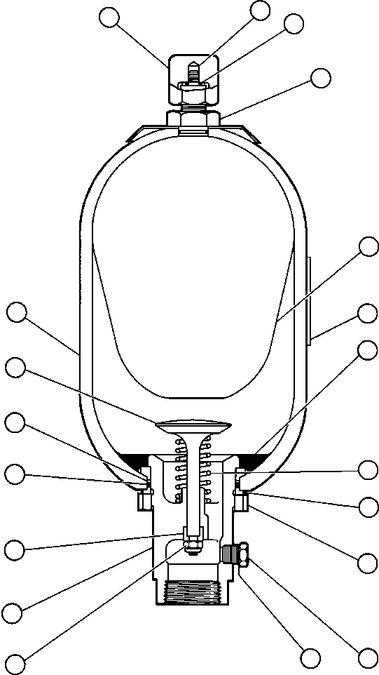Komatsu parts book diagram for AFE48-DP 930E-2 S/N A30298 & A30299    TRANSALTA: ACCUMULATOR ASSEMBLY (2.5 GAL) (PB6780)
