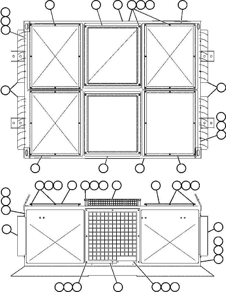 Komatsu parts book diagram for AFE48-DP 930E-2 S/N A30298 & A30299    TRANSALTA: RETARDING GRID ASSEMBLY - 2 (PC1075)