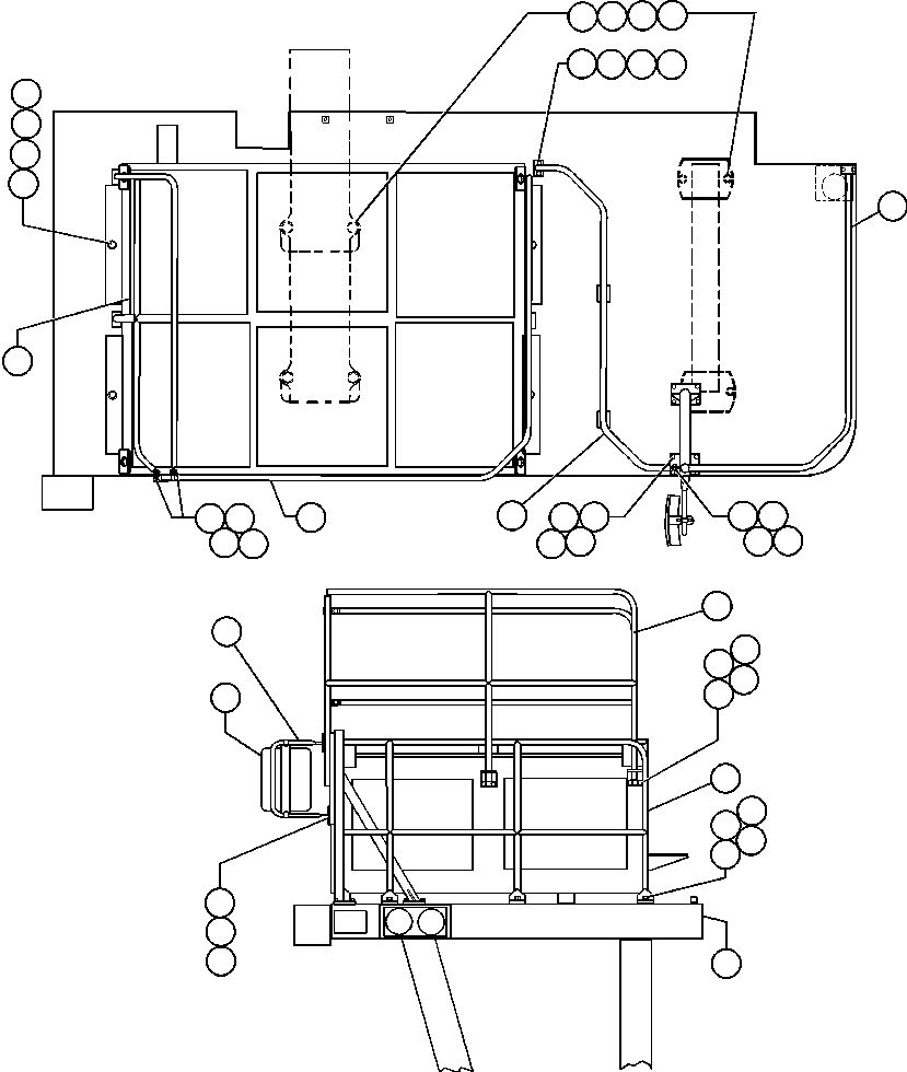 Komatsu parts book diagram for AFE48-F  930E S/N 32674 PIPELINE: RIGHT DECK & HANDRAILS