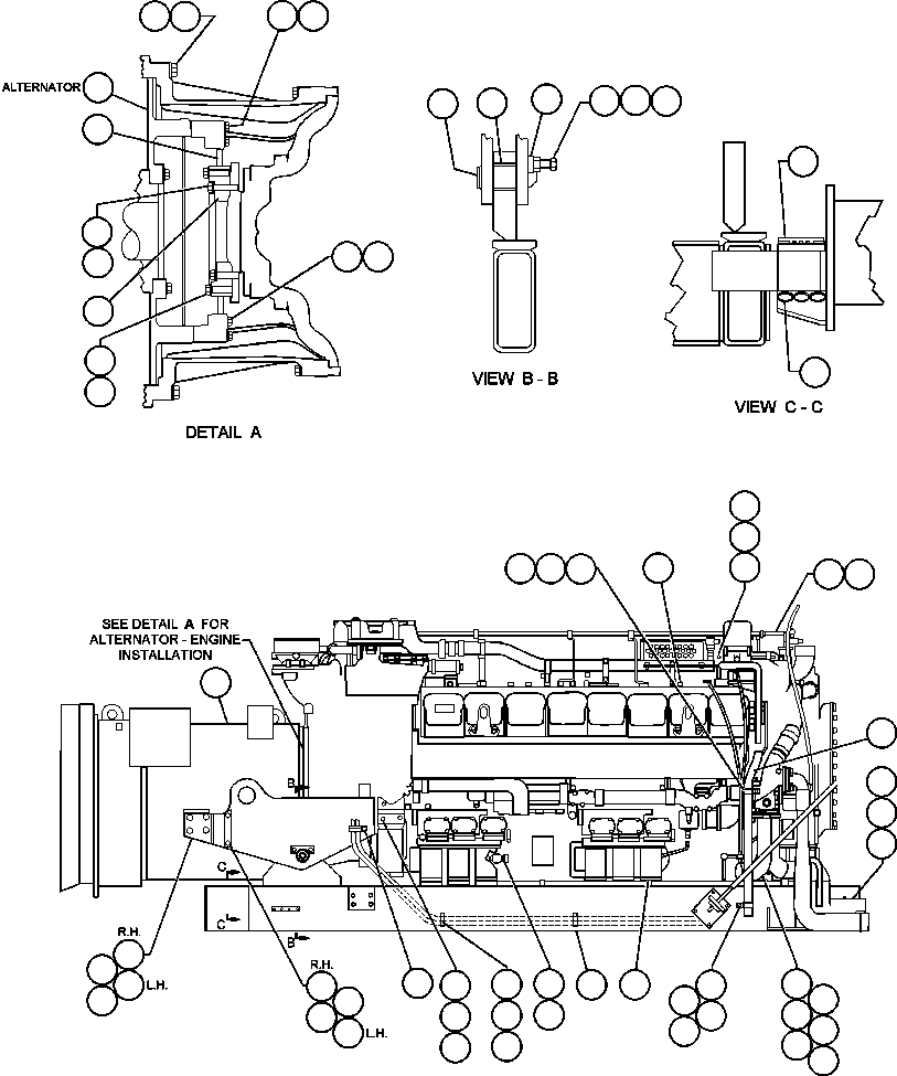 Komatsu parts book diagram for AFE48-F  930E S/N 32674 PIPELINE: ENGINE & COMPONENTS INSTALLATION