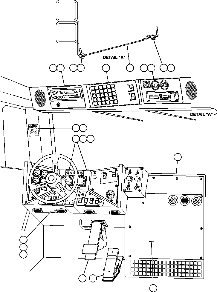 Komatsu parts book diagram for AFE48-F  930E S/N 32674 PIPELINE: OPERATOR CONTROLS & OVERHEAD PANEL