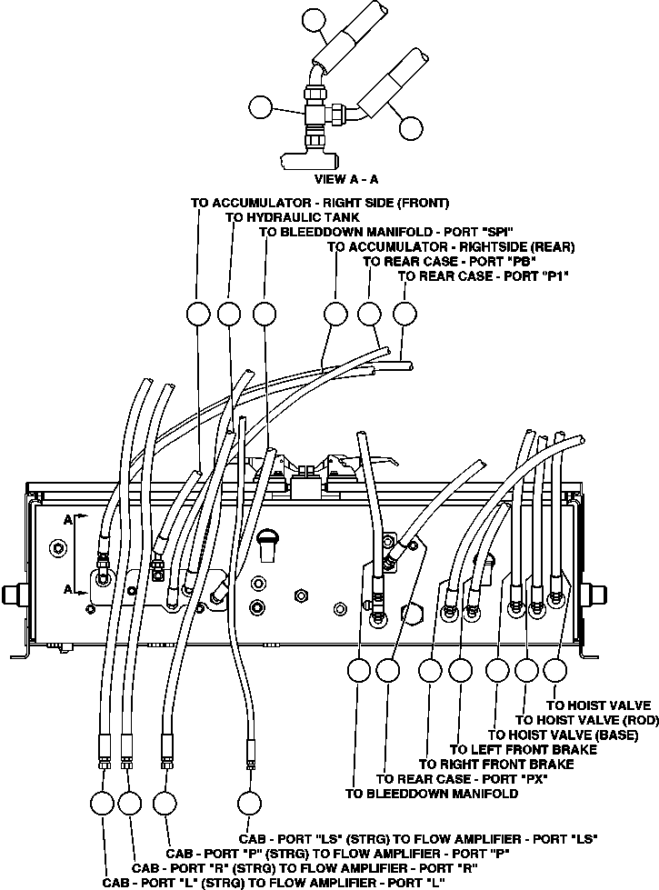 Komatsu parts book diagram for AFE48-F  930E S/N 32674 PIPELINE: HYDRAULIC CABINET PIPING - BOTTOM