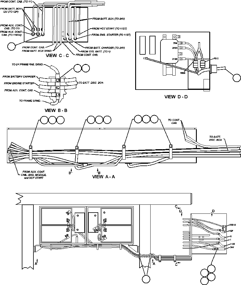 Komatsu parts book diagram for AFE48-F  930E S/N 32674 PIPELINE: BATTERY BOX WIRING ROUTING
