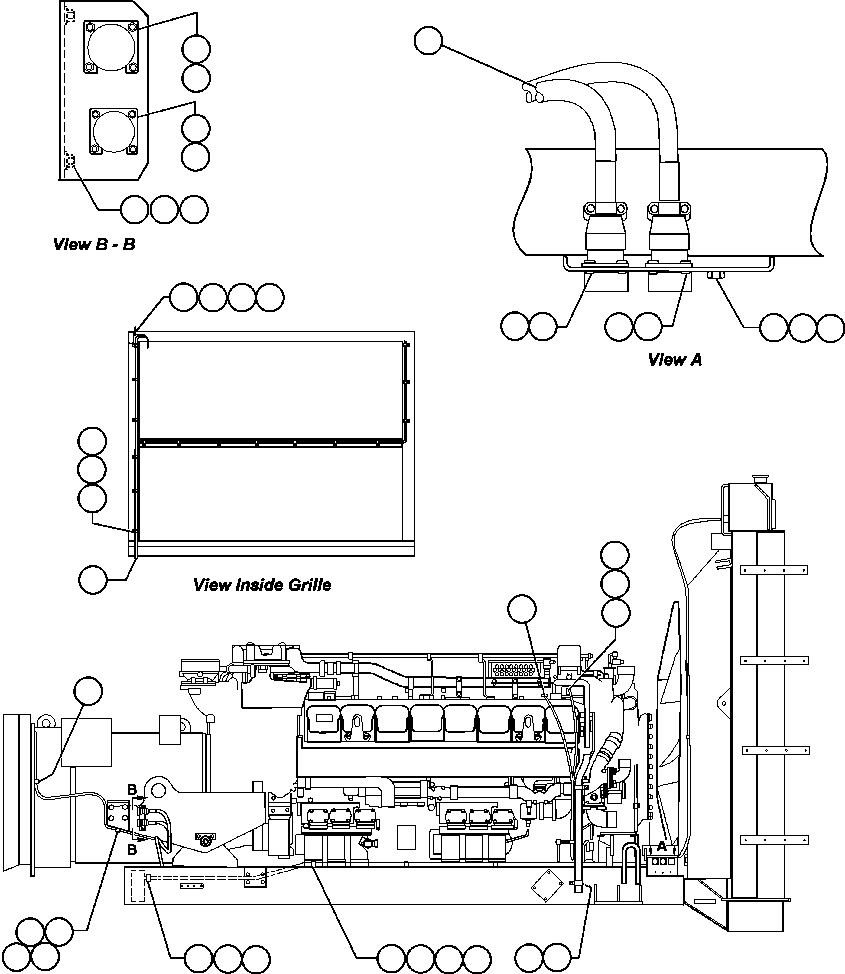 Komatsu parts book diagram for AFE48-F  930E S/N 32674 PIPELINE: ENGINE ELECTRICAL - RIGHT SIDE