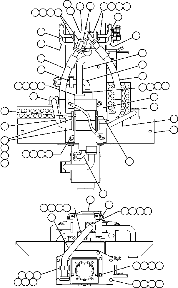 Komatsu parts book diagram for AFE48-F  930E S/N 32674 PIPELINE: PUMP/HOIST VALVE MODULE