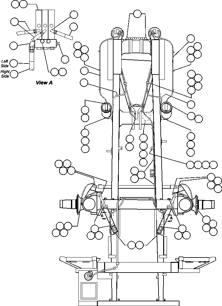 Komatsu parts book diagram for AFE48-F  930E S/N 32674 PIPELINE: AUTOMATIC LUBE SYSTEM